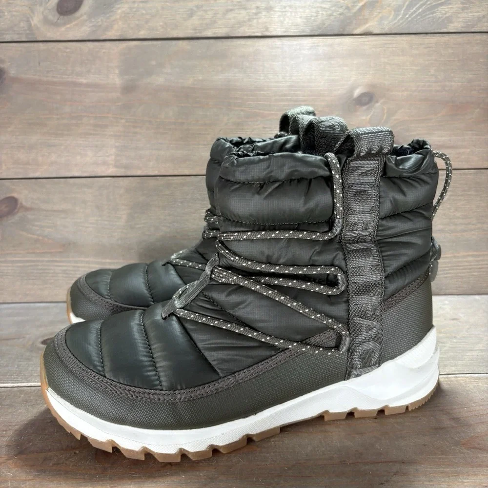 the north face thermoball womens size 9 shoes green fur lined snow boots